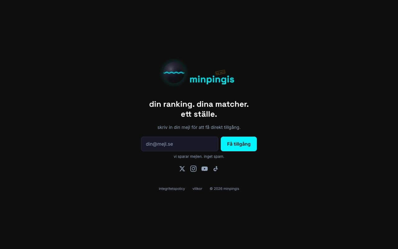 Skärmdump av Minpingis